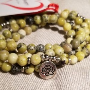 Beaded Wrap Bracelet, Amazonite Mala Prayer Beads